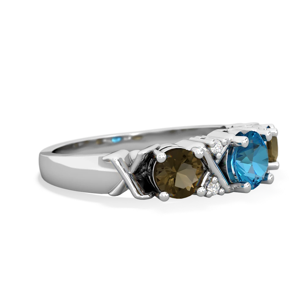 London Topaz Hugs And Kisses 14K White Gold ring R5016