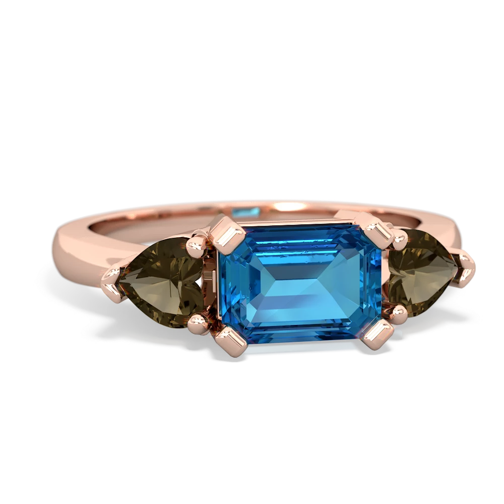 London Topaz Three Stone 14K Rose Gold ring R5235