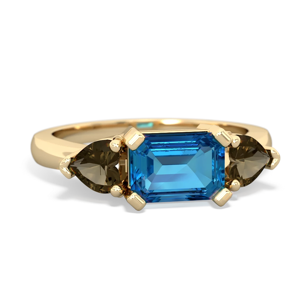 London Topaz Three Stone 14K Yellow Gold ring R5235