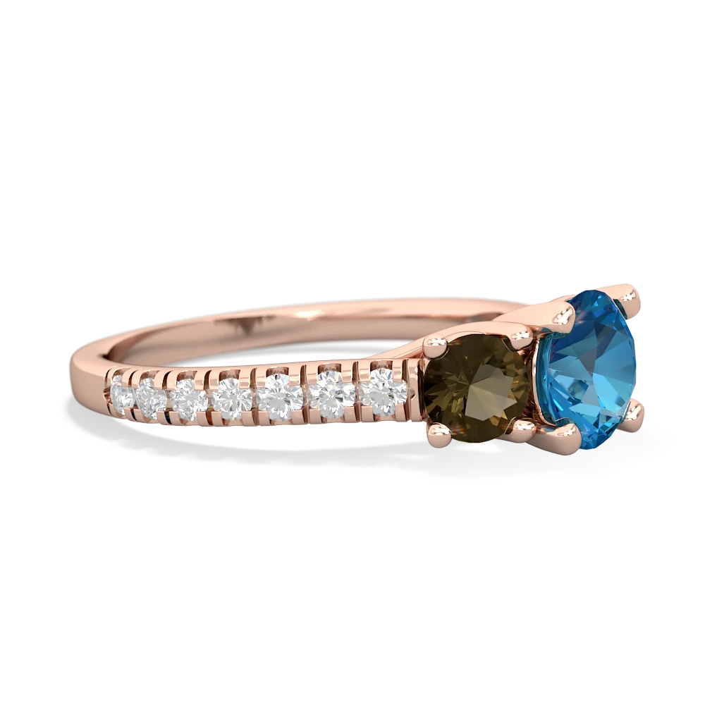 London Topaz Pave Trellis 14K Rose Gold ring R5500