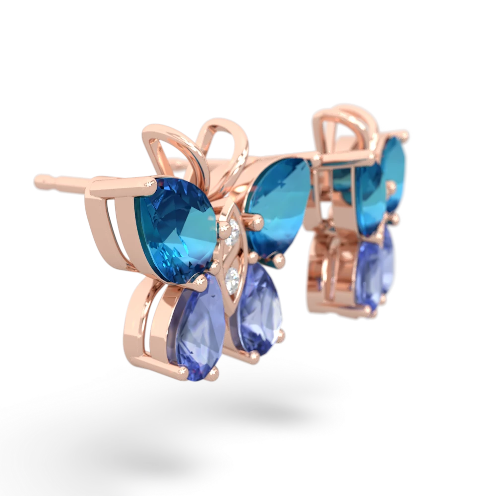 London Topaz Butterfly 14K Rose Gold earrings E2215