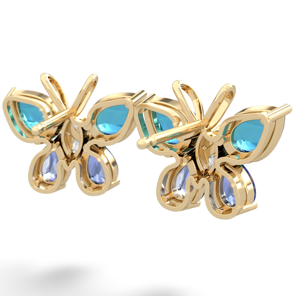 London Topaz Butterfly 14K Yellow Gold earrings E2215