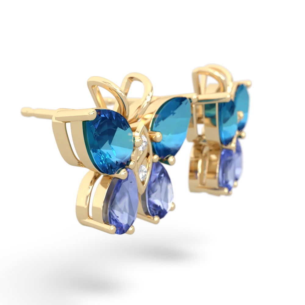 London Topaz Butterfly 14K Yellow Gold earrings E2215