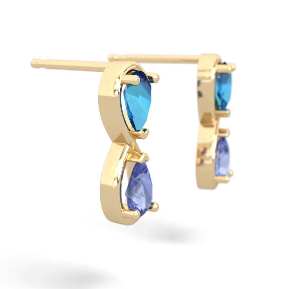 London Topaz Infinity 14K Yellow Gold earrings E5050