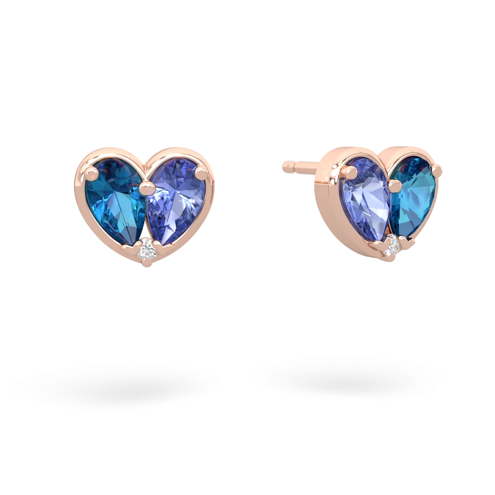 London Topaz 'Our Heart' 14K Rose Gold earrings E5072