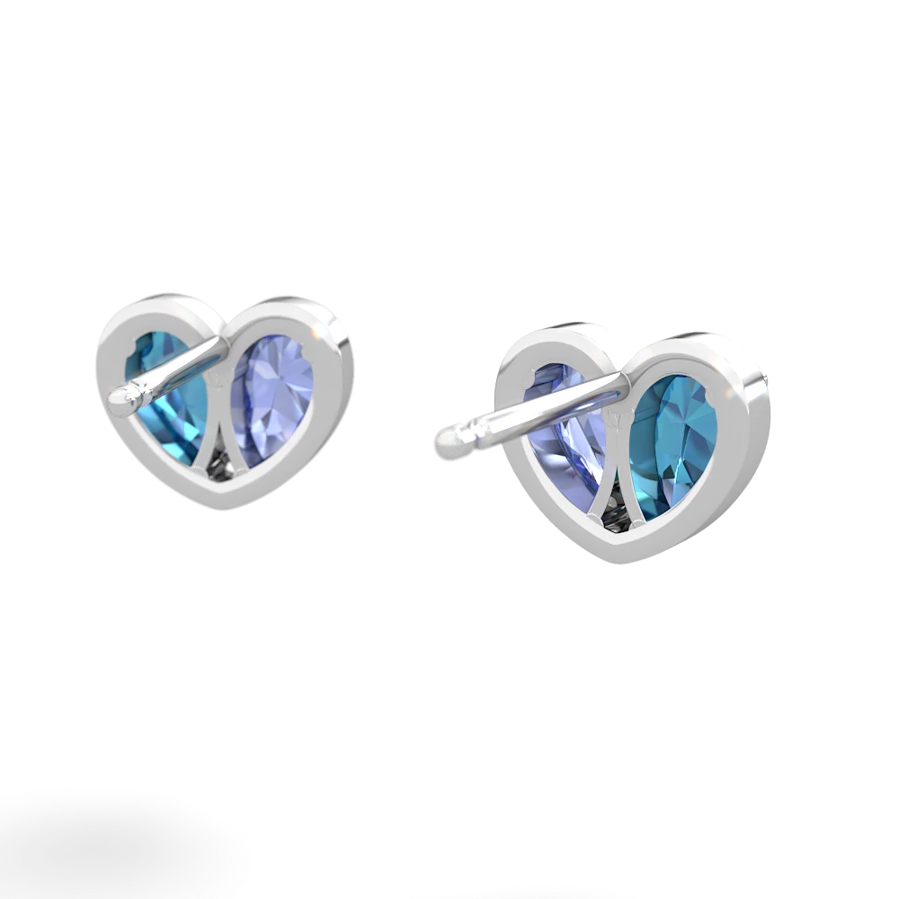 London Topaz 'Our Heart' 14K White Gold earrings E5072