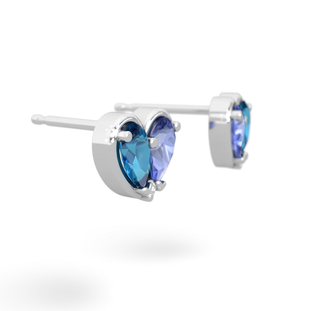 London Topaz 'Our Heart' 14K White Gold earrings E5072