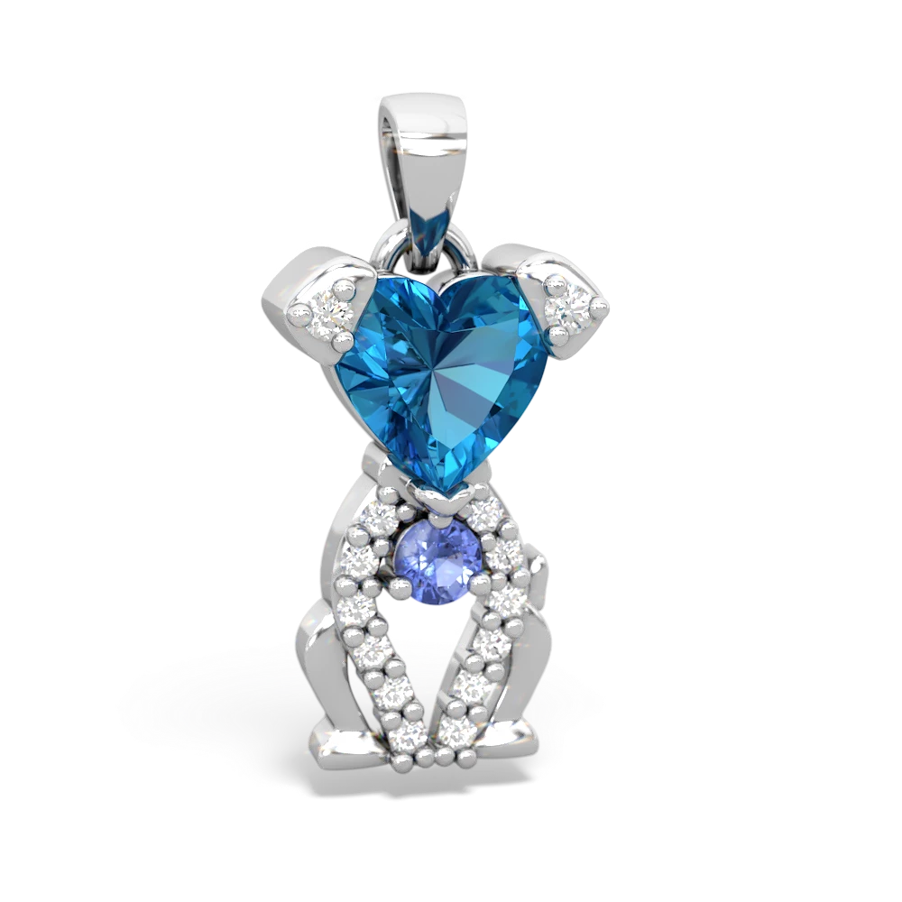 London Topaz Puppy Love 14K White Gold pendant P5800