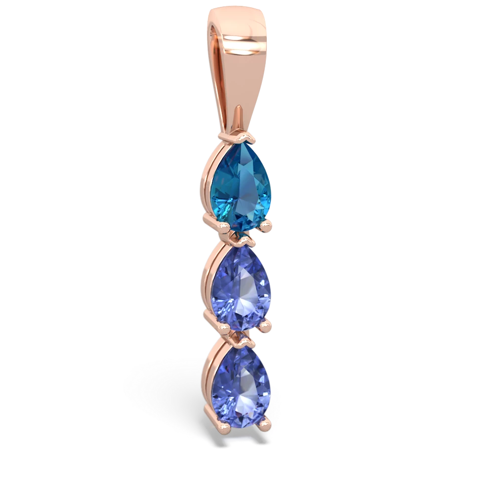 London Topaz Dew Drops 14K Rose Gold pendant P2251