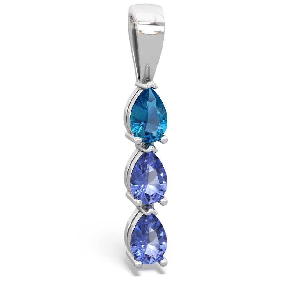 London Topaz Dew Drops 14K White Gold pendant P2251