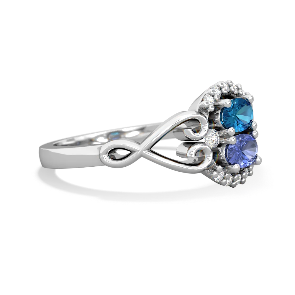 London Topaz Love Nest 14K White Gold ring R5860