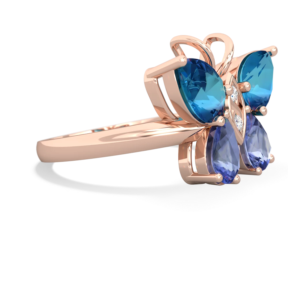 London Topaz Butterfly 14K Rose Gold ring R2215