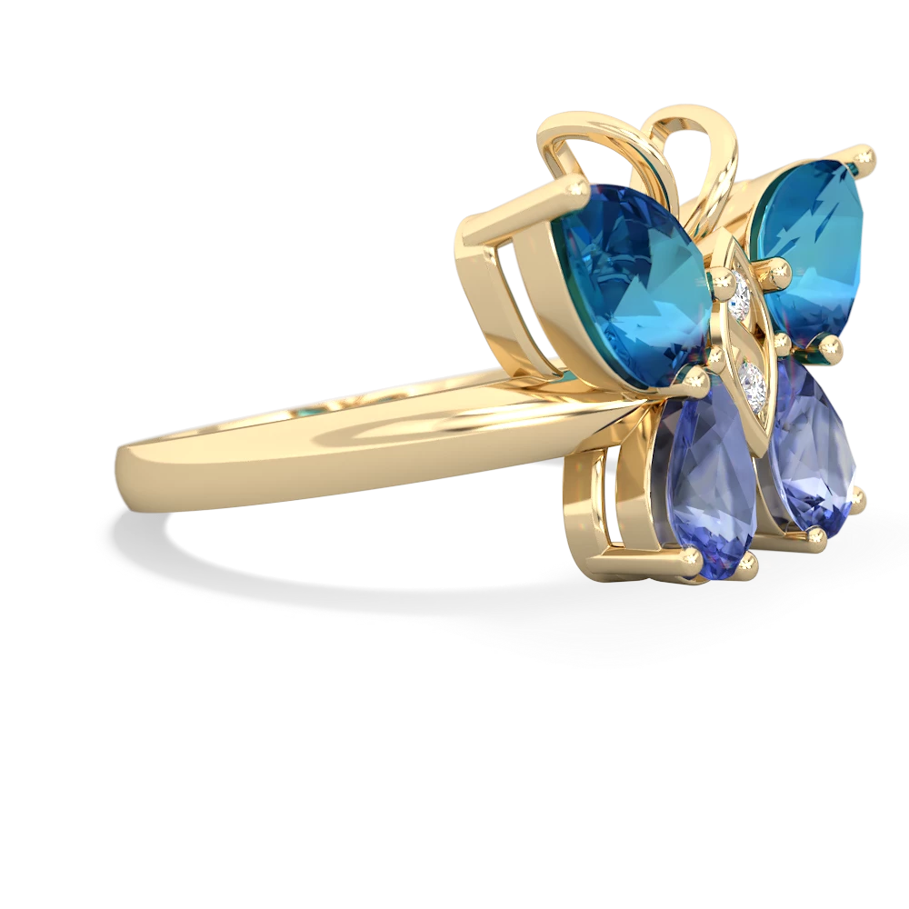 London Topaz Butterfly 14K Yellow Gold ring R2215