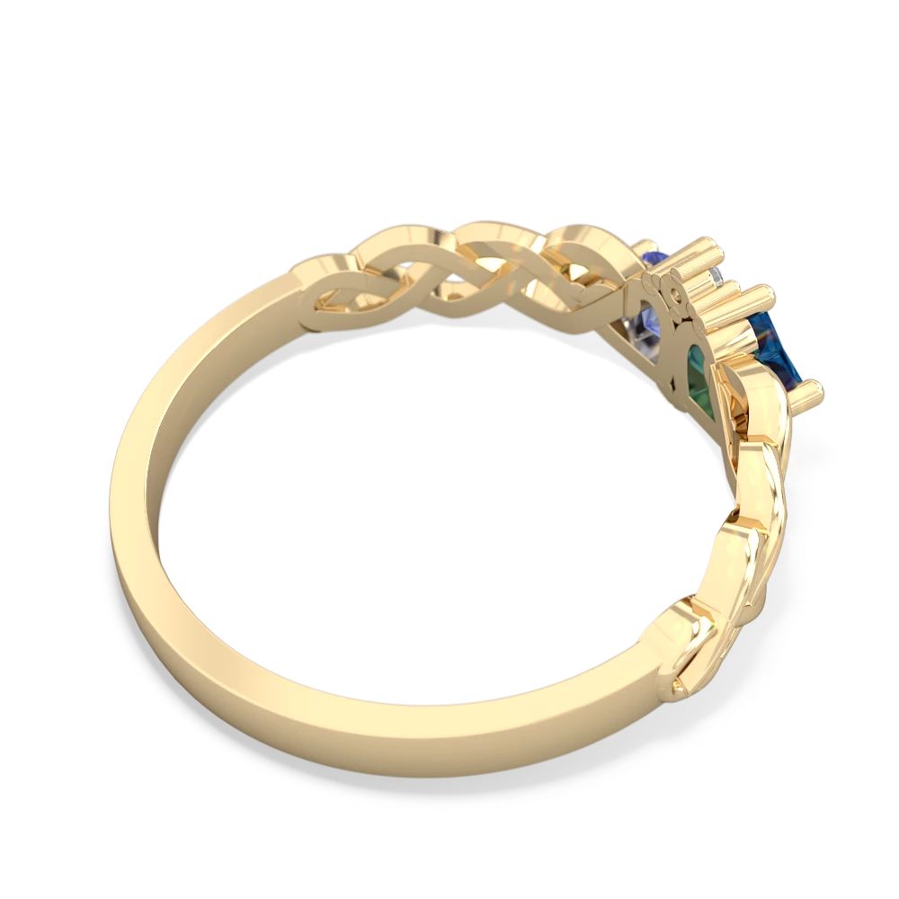 London Topaz Heart To Heart Braid 14K Yellow Gold ring R5870