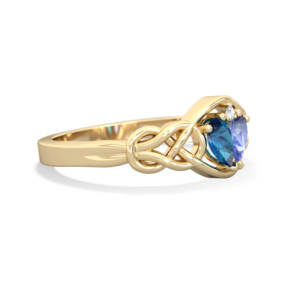 London Topaz Celtic Love Knot 14K Yellow Gold ring R5420