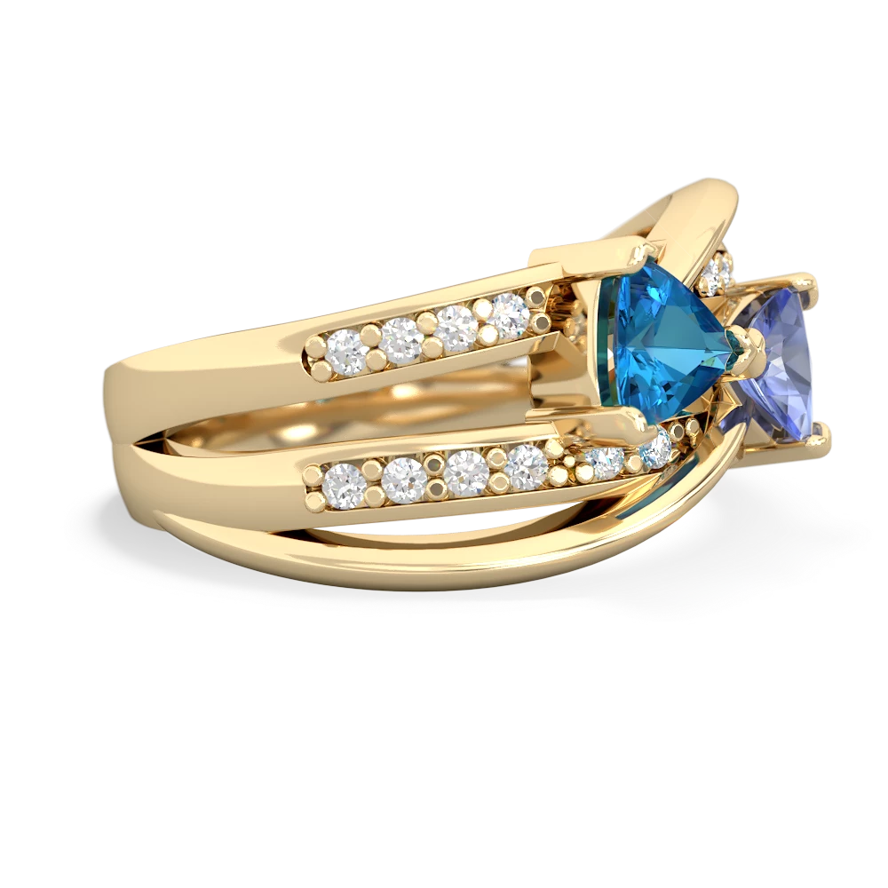 London Topaz Bowtie 14K Yellow Gold ring R2360