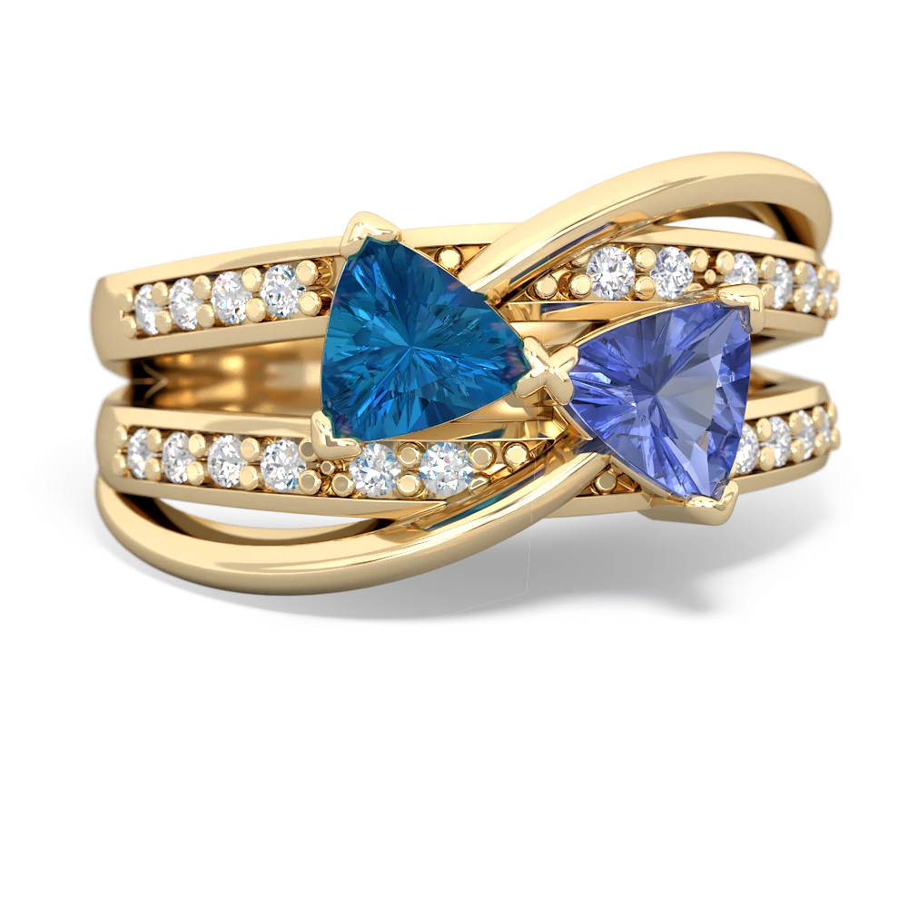 London Topaz Bowtie 14K Yellow Gold ring R2360