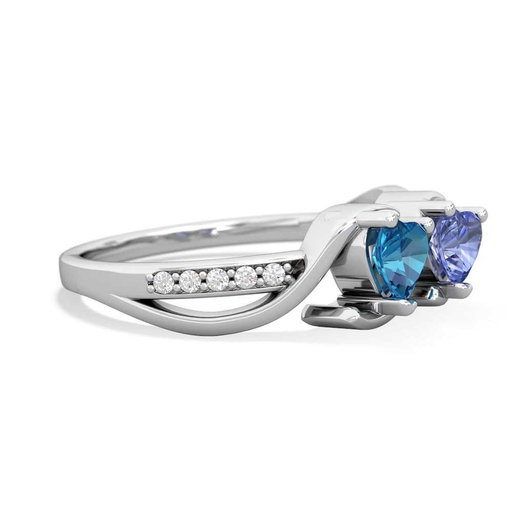 London Topaz Side By Side 14K White Gold ring R3090