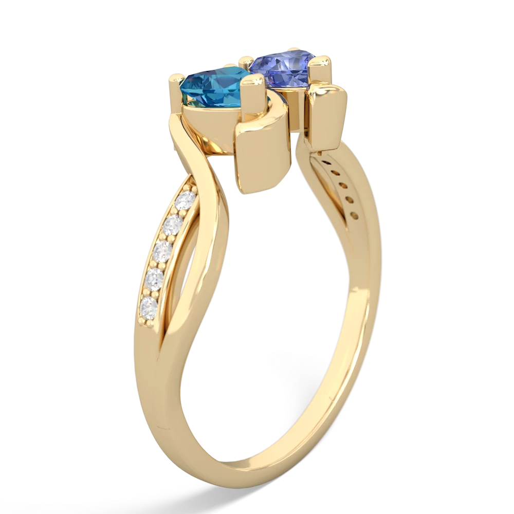 London Topaz Side By Side 14K Yellow Gold ring R3090