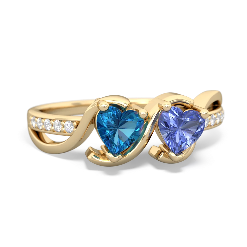 London Topaz Side By Side 14K Yellow Gold ring R3090