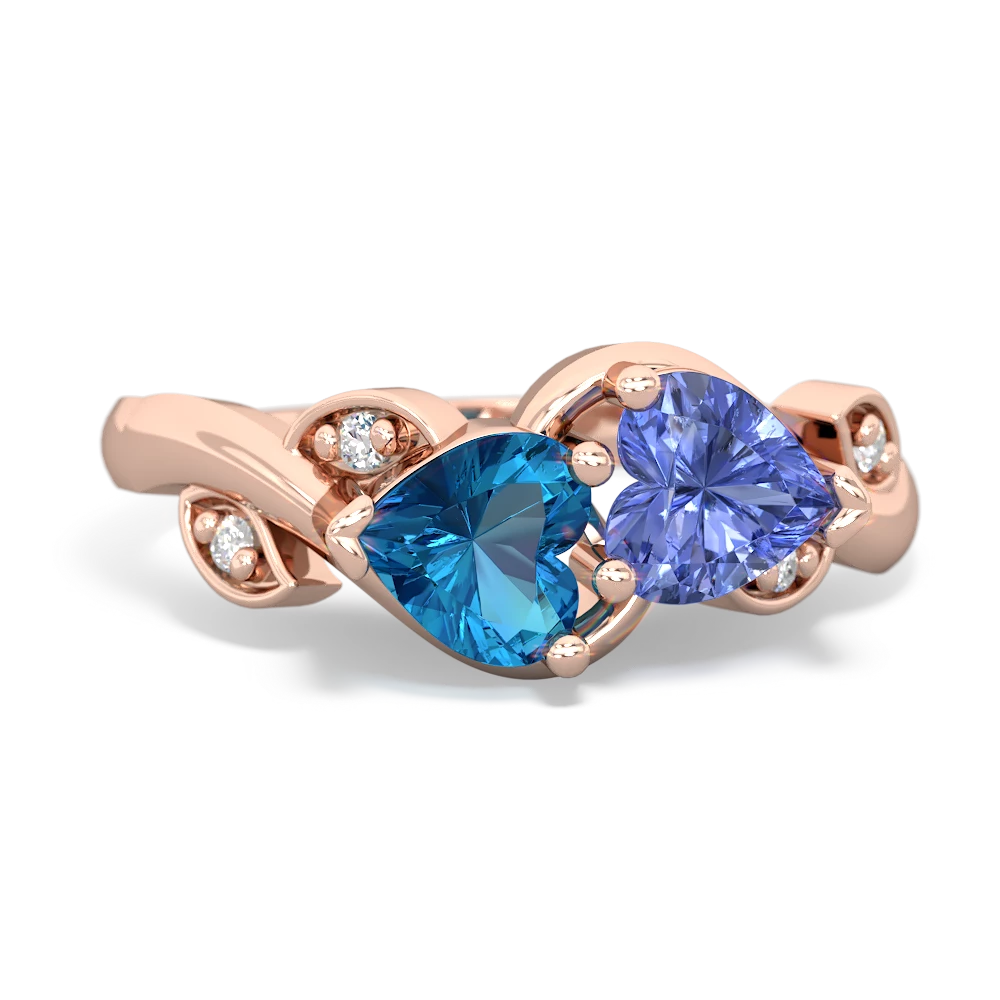 London Topaz Floral Elegance 14K Rose Gold ring R5790