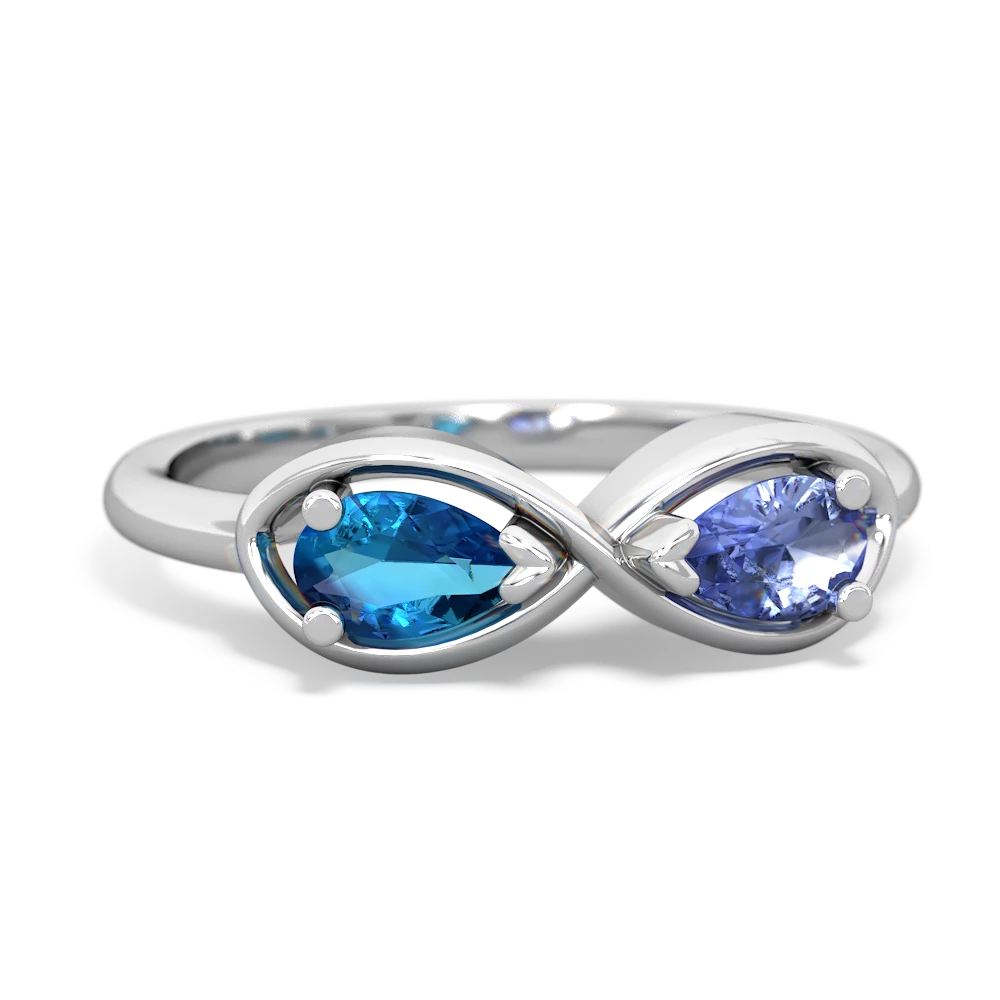 London Topaz Infinity 14K White Gold ring R5050