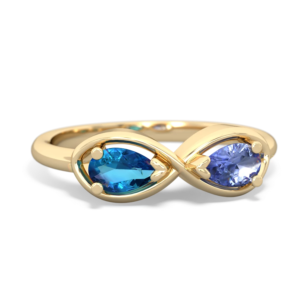 London Topaz Infinity 14K Yellow Gold ring R5050