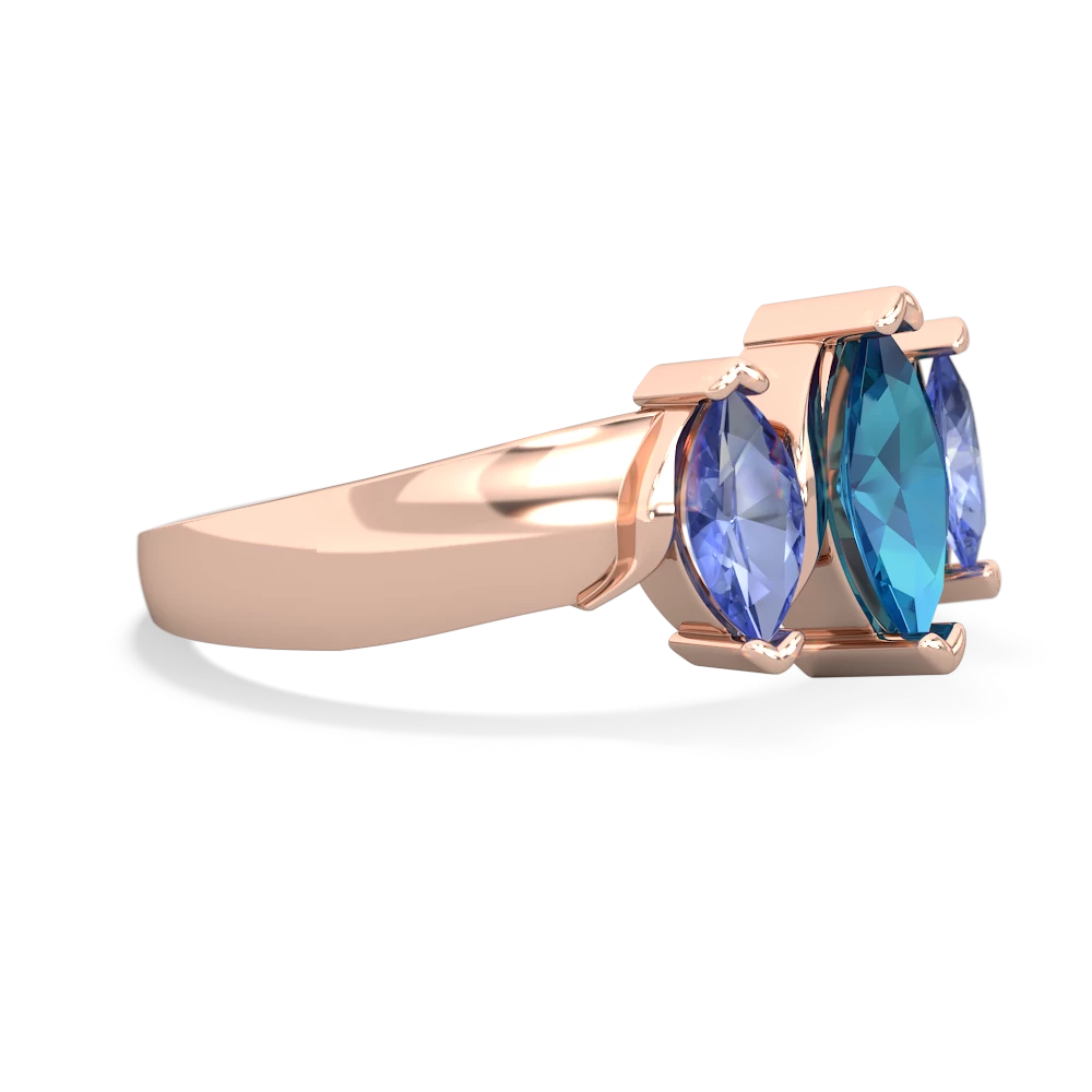 London Topaz Three Peeks 14K Rose Gold ring R2433