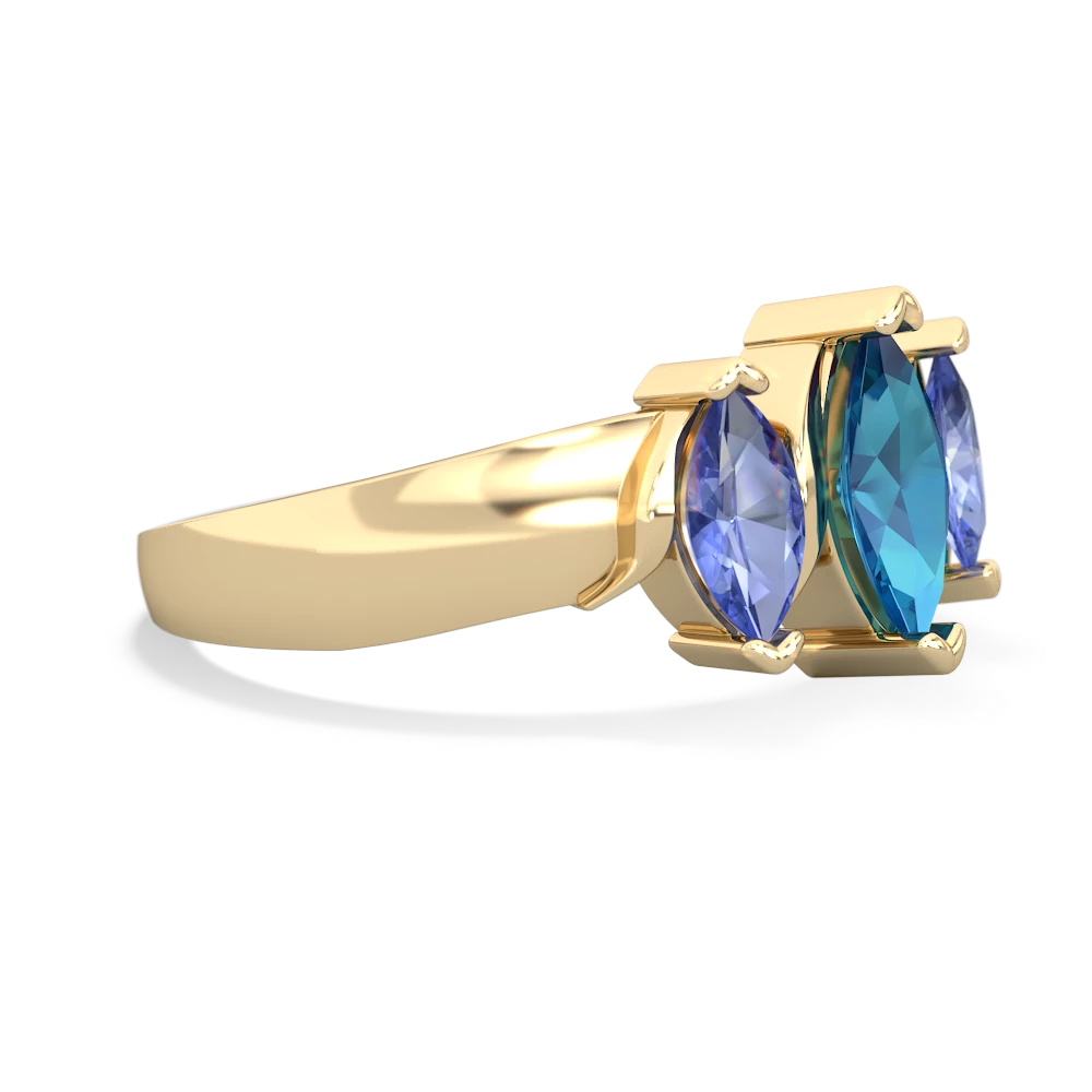 London Topaz Three Peeks 14K Yellow Gold ring R2433