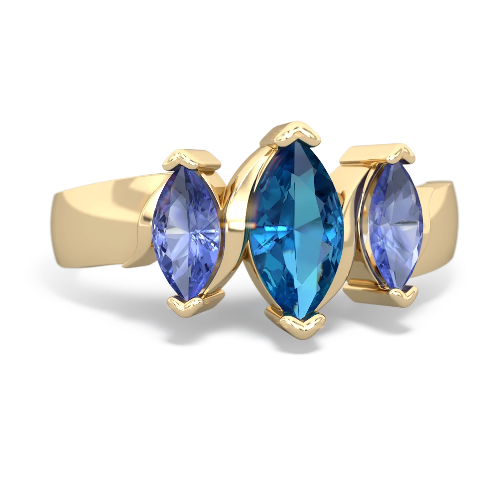 London Topaz Three Peeks 14K Yellow Gold ring R2433