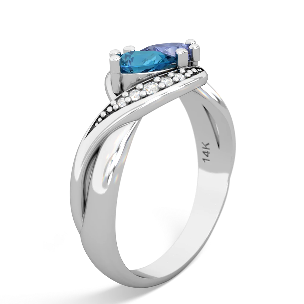 London Topaz Summer Winds 14K White Gold ring R5342