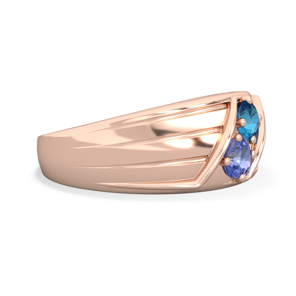 London Topaz Men's Streamline 14K Rose Gold ring R0460