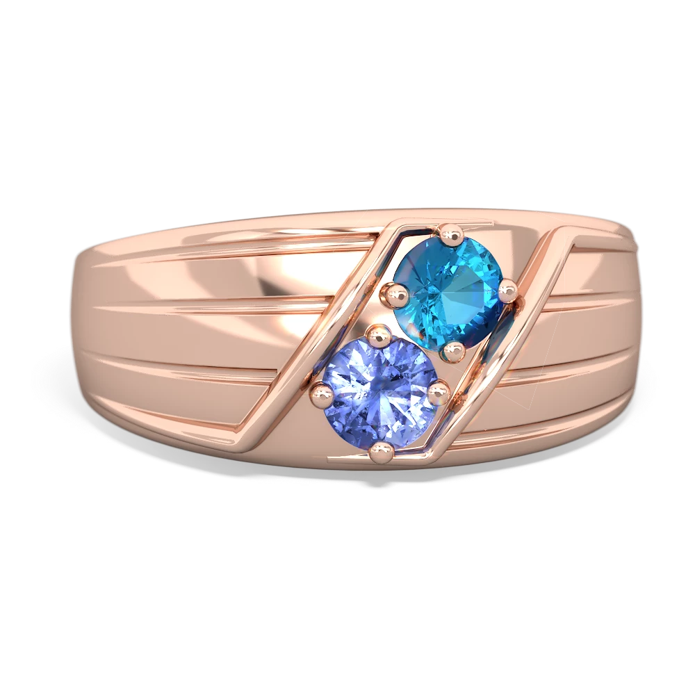 London Topaz Men's Streamline 14K Rose Gold ring R0460