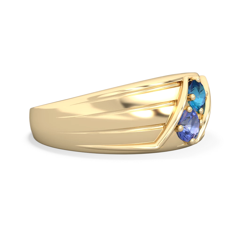 London Topaz Men's Streamline 14K Yellow Gold ring R0460