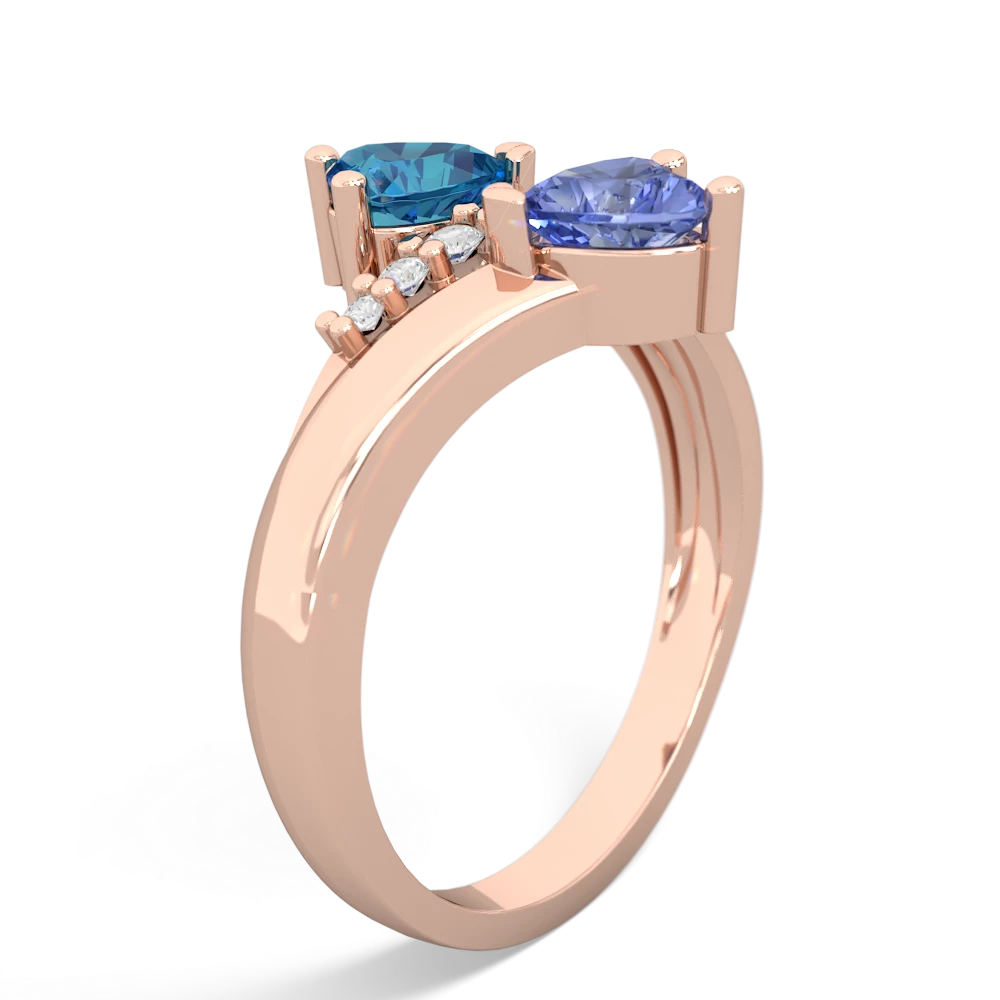 London Topaz Heart To Heart 14K Rose Gold ring R2064