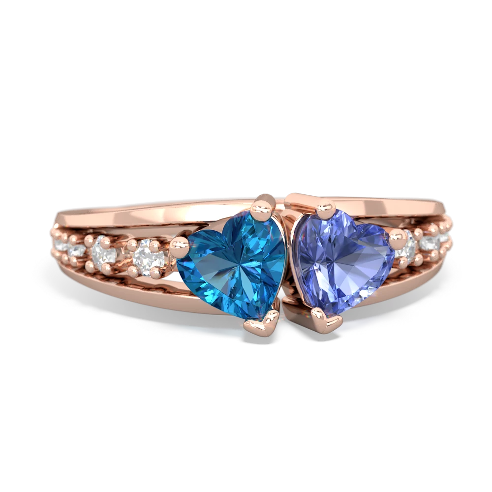 London Topaz Heart To Heart 14K Rose Gold ring R3342