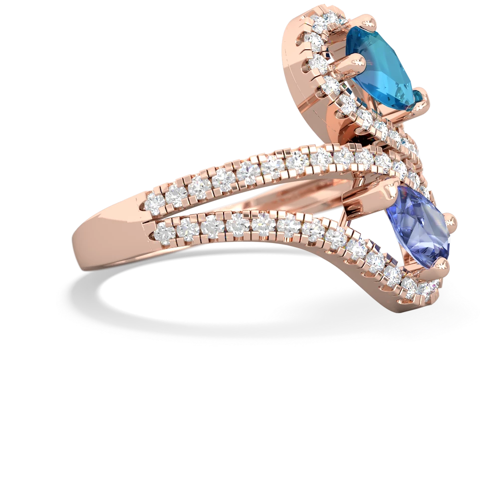 London Topaz Diamond Dazzler 14K Rose Gold ring R3000