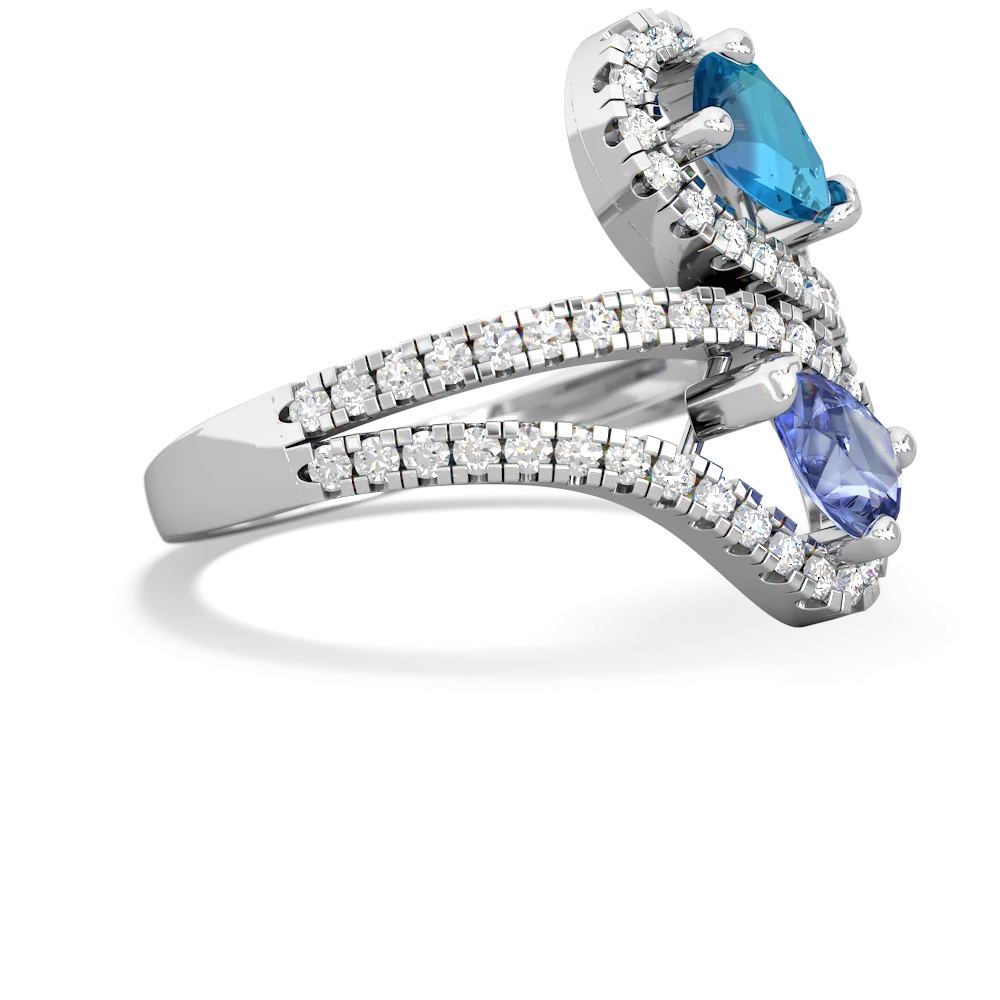 London Topaz Diamond Dazzler 14K White Gold ring R3000