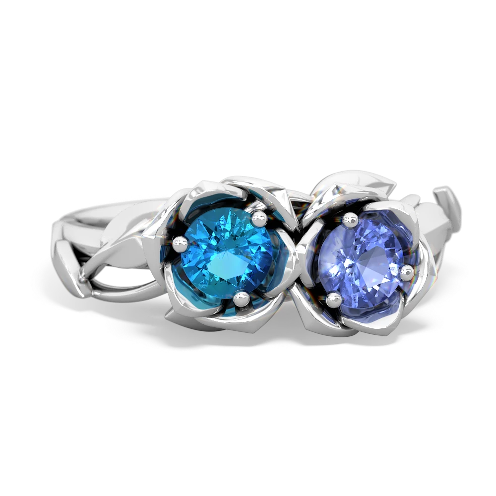 London Topaz Rose Garden 14K White Gold ring R5510