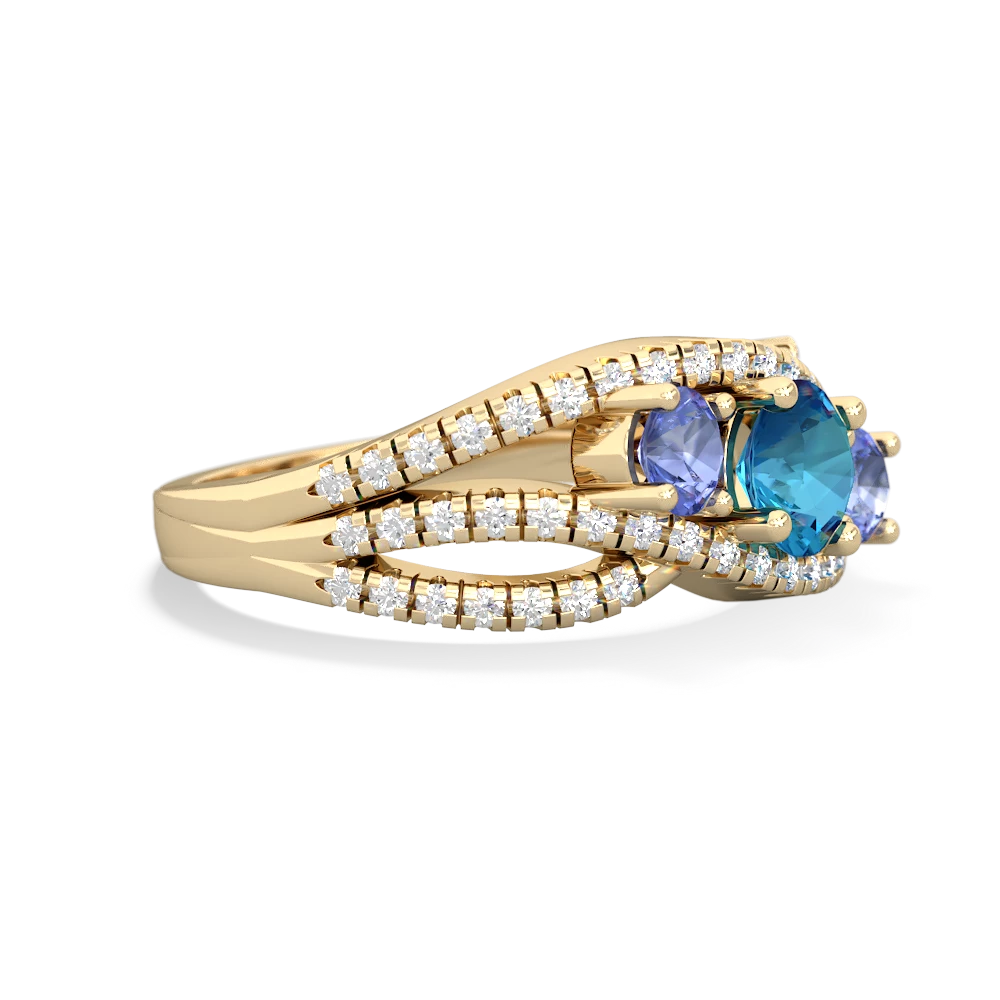 London Topaz Three Stone Aurora 14K Yellow Gold ring R3080