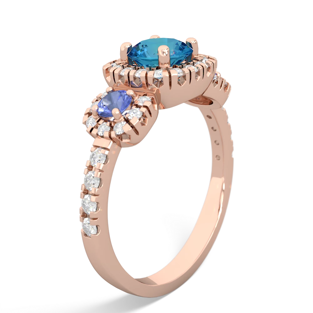 London Topaz Regal Halo 14K Rose Gold ring R5350