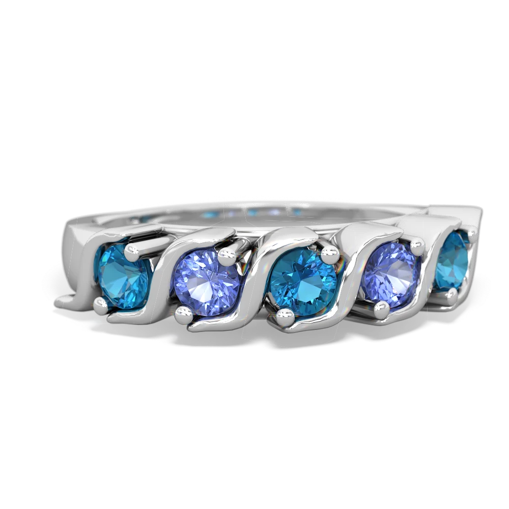 London Topaz Anniversary Band 14K White Gold ring R2089