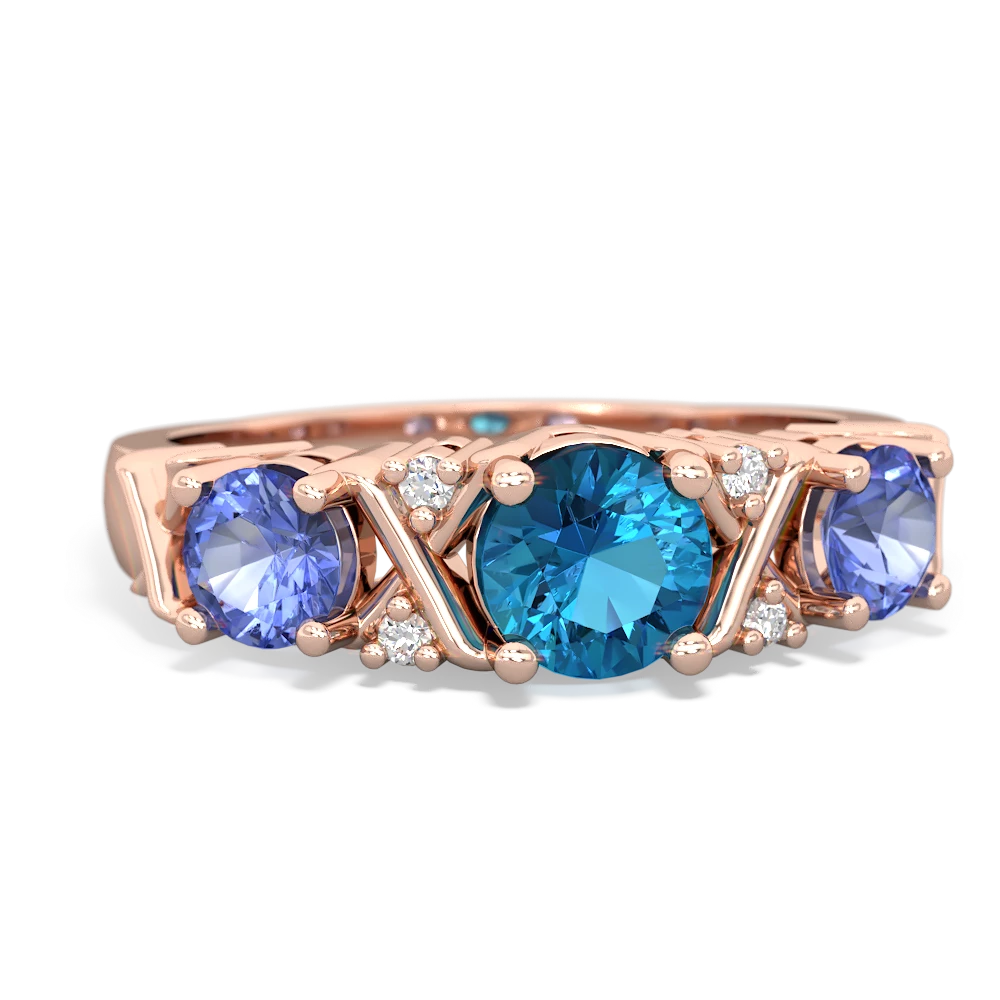 London Topaz Hugs And Kisses 14K Rose Gold ring R5016