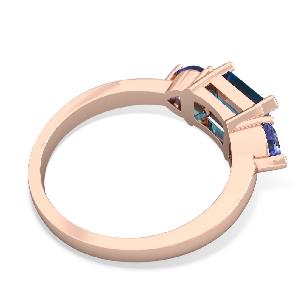 London Topaz Three Stone 14K Rose Gold ring R5235