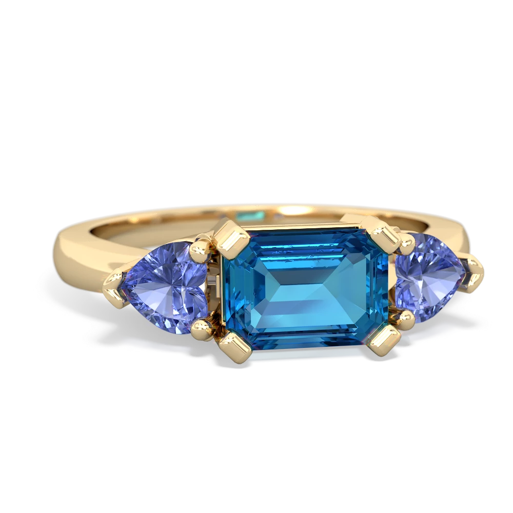 London Topaz Three Stone 14K Yellow Gold ring R5235