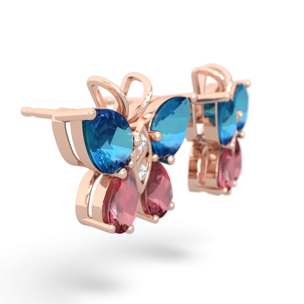 London Topaz Butterfly 14K Rose Gold earrings E2215