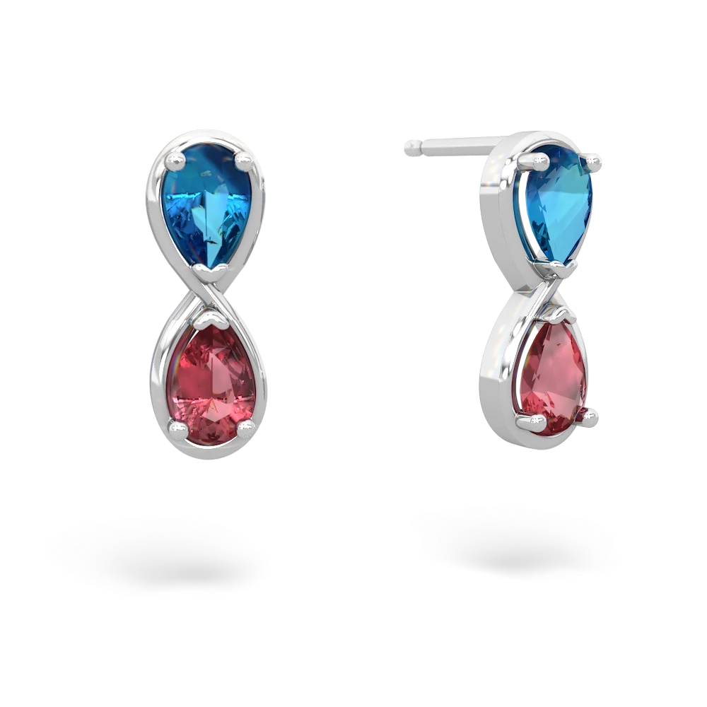 London Topaz Infinity 14K White Gold earrings E5050