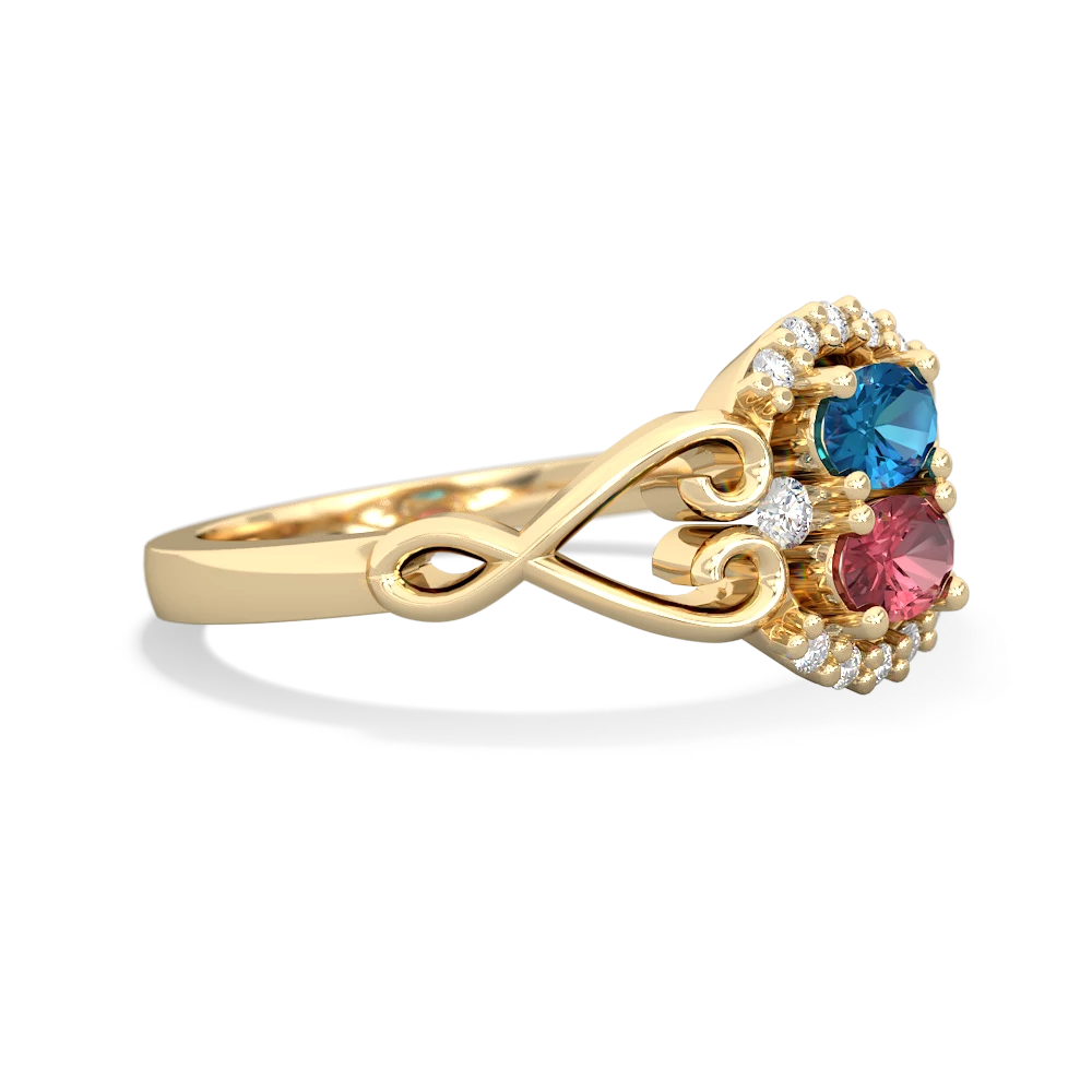 London Topaz Love Nest 14K Yellow Gold ring R5860