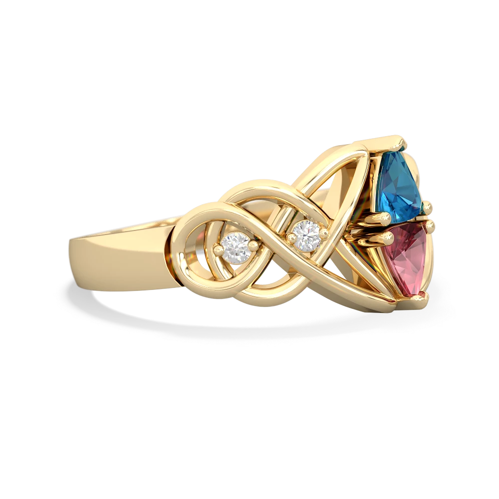 London Topaz Keepsake Celtic Knot 14K Yellow Gold ring R5300