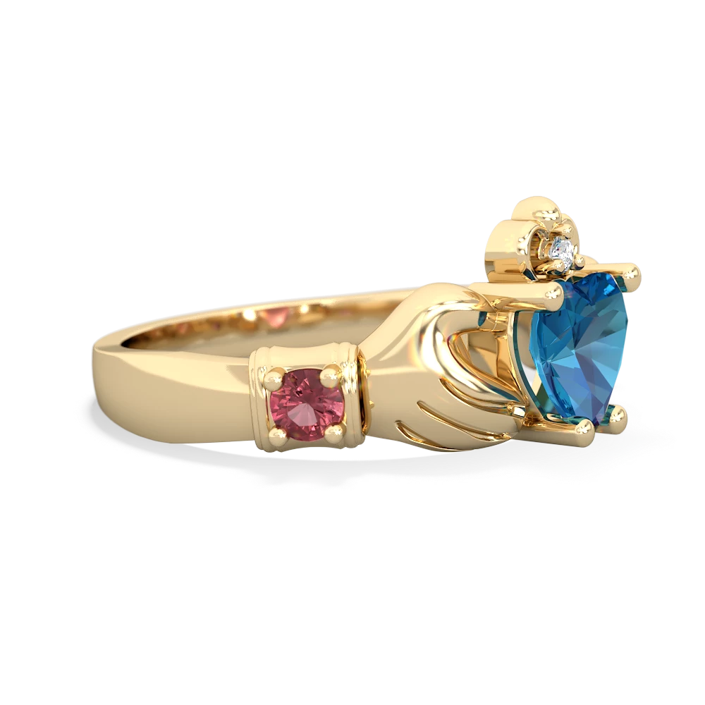 London Topaz Claddagh Keepsake 14K Yellow Gold ring R5245